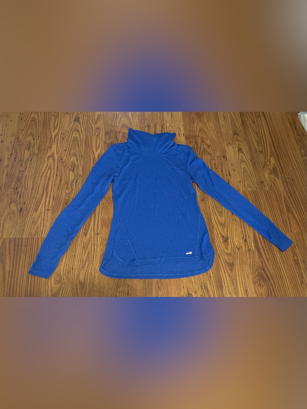Avia Royal Blue Funnel Turtleneck Tunic High Low Hem Pullover Shirt Small